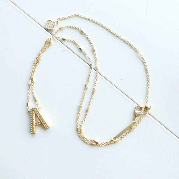 Kendra Scott Letter A Gold Pendant Necklace - Picture 4 of 4